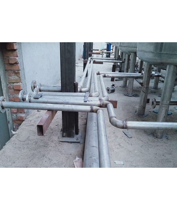 Dyeing machine color kitchen ss pipeline fabrication & erection work